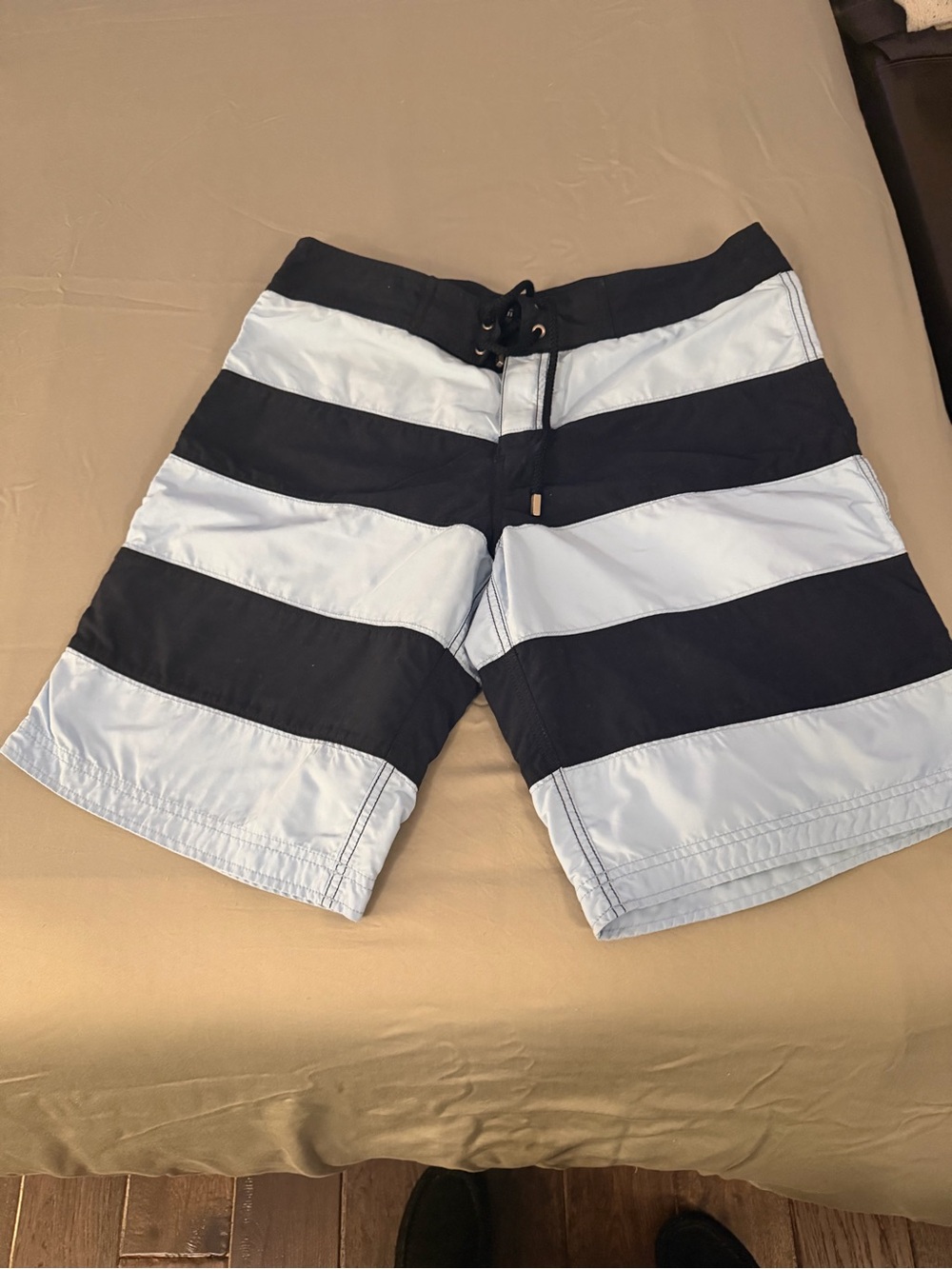 Vilebrequin Navy and Light Blue Striped Swim Trunks- Never Worn